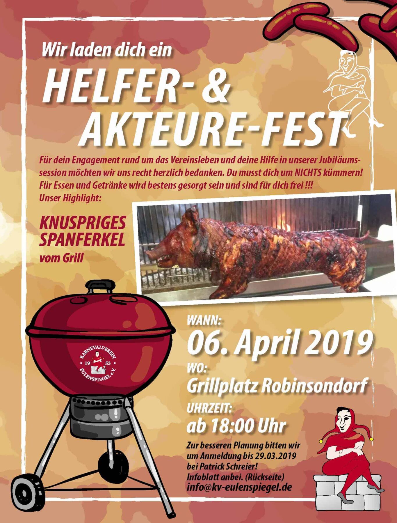 Helfer- und Akteurefest 2019 2 Einladung zum Akteure- und Helferfest 2019