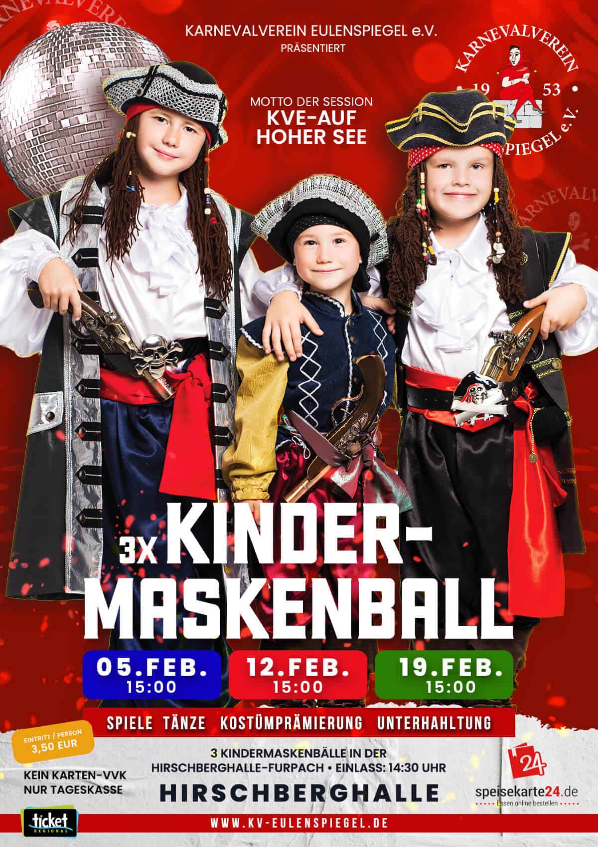3x Kindermaskenball Saarland beim KV Eulenspiegel